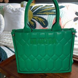 Green Quilted Tote Bag